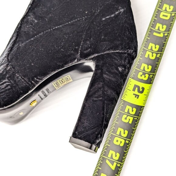 Stuart Weitzman Women Vidaland Black Stretch Velvet OTK Boots size 8 - Picture 7 of 11